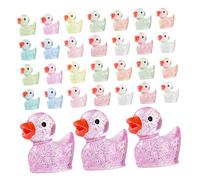 TOYZFRIENDY 100 Pièces Miniature Resin Ducks Glow in The Dark Luminous Mini Duck Figures for Garden Aquarium Fairy Micro Landscape Decorations