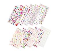 TOYZFRIENDY 11 Feuilles Autocollants Acryliques Stickers Gems Ronds Auto Adhésifs pour DIY Décoration Clé USB Téléphone Scrapbooking et Faciles à Appliquer