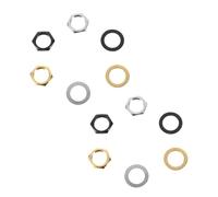 TOYZFRIENDY 12 ensembles Guitar Socket Nuts And Washers Metal Replacement Kit For Electric Guitar And Bass Thread With Finish Practical Easy To Maintain
