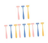 TOYZFRIENDY 12 Pièces Rasoir Épilateur Femme Tondeuse Portable Inoxydable pour Aisselles Jambes pour Rasage Humide Coloris Jaune Rose et Bleu