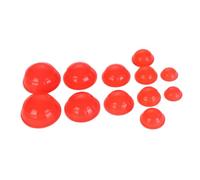 TOYZFRIENDY 12 Pièces Ventouses Silicone pour Thérapie par Cupping Dispositif de Massage par Aspiration Kit Pratique pour Kinésithérapeutes et Usage Corporel Rouge
