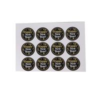 TOYZFRIENDY 120 Pièces Autocollants Ronds de Fermeture Happy Year Étiquettes Adhésives pour Emballage Cadeaux Sachets et Boîtes Autocollants DIY Décoratifs pour Fêtes et Scrapbooking