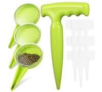 TOYZFRIENDY 14 pièces Distributeur de Semences Manuel Réglable avec Plantoir et Étiquettes de Jardinage Set de Plantation Plastique pour Graines de Variées