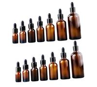TOYZFRIENDY 14 pièces Lot de Flacons Compte-gouttes en Verre Teinté pour Huiles Essentielles Parfum et Liquide Cosmétique avec Pipettes Précises Étanches et Durables pour Laboratoire Voyage