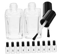 TOYZFRIENDY 15 pièces Flacons Vernis Ongles Transparents Verre avec Pinceau Noir Contenant Chic Rechargeable pour Nail Art Pack et Élégant