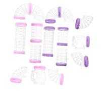 TOYZFRIENDY 16 Pièces DIY Hamster Tube Set Transparent External Tunnel Connector for Hamster Cage Creative Playground Toy Easy to Install and Expand Activity Space