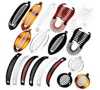 TOYZFRIENDY 18 Pcs Lot Pinces Banane Vintage pour Cheveux Bouclés et Épaisseur Moyenne Accessoires Jaunes et Filles Maintien Sécurisé et Confortable pour Queue de Cheval et Chignons