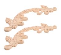 TOYZFRIENDY 2 Pièces Appliques Bois Sculpté Décor Baroque pour Meubles Coins Décoratifs Ornements Bois pour Cadres et Moulures