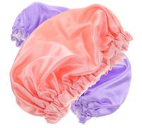 TOYZFRIENDY 2 pièces Bonnet de Imperméable Double Satin pour Femmes et Garçon Fille Charlotte Cheveux Nuit Confortable et Pratique Lot Rose Arc-ciel