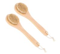 TOYZFRIENDY 2 Pièces Brosse de Bain Poils de Sanglier pour Nettoyage Corporel Exfoliation et Massage Compacte et pour Homme et Femme