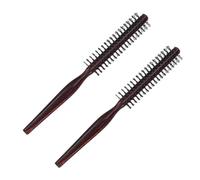 TOYZFRIENDY 2 pièces Brosse Ronde Bois Naturel pour Cheveux Bouclés Peigne Coiffant Volumisant Ergonomique pour Brushing Démêlante et Soin