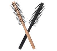 TOYZFRIENDY 2 pièces Brosse Ronde Coiffante Bois Naturel Brosse Soufflante Compacte pour Boucles et Volume Peigne Lisse Anti-nœuds pour Séchage et Coiffage Maison