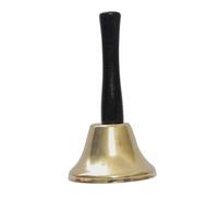 TOYZFRIENDY 2 Pièces Cloches à Main de Noël Métalliques Dorées avec Manche Accessoires Festifs et Ergonomique pour Écoles et Décorations