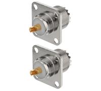 TOYZFRIENDY 2 pièces Connecteur UHF Femelle à Femelle avec Bride pour Panneau Montage Châssis Adaptateur pour Câble Antenne et Système sans Fil