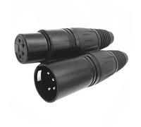 TOYZFRIENDY 2 pièces Connecteur XLR 4 Broches Fiche Mâle et Femelle pour câble Microphone Coque Plastique résistante et Anti-Bruit Lot de 2