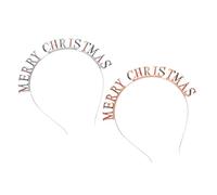 TOYZFRIENDY 2 Pièces Diamond Letters Hair Hoop Crown Hairband Festive Alloy Headwear For Christmas Party