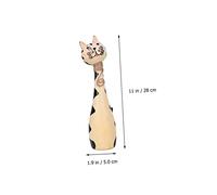 TOYZFRIENDY 2 pièces Figurines Chat Décoratives pour Couple Ornement Charmant et Élégant pour Maison Sculpture Artisanale Beige et Blanche pour Décoration Intérieure
