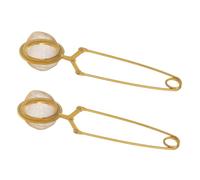TOYZFRIENDY 2 Pièces Filtre à Thé Inox Acier Passoire Fine Compacte et Infuseur Pratique pour Maison et Bureau Design Moderne Doré