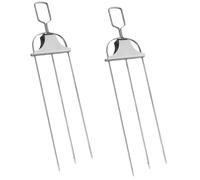TOYZFRIENDY 2 pièces Fourchettes à Viande Inox pour Barbecue Rôtisserie Accessoires Robustes pour Griller Poulet Viande Légumes et Guimauves Plein Air