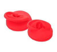 TOYZFRIENDY 2 Pièces Lot de 2 Mannequins D’Oreilles en Silicone Souple Rouge, Modèles Anatomiques Gauche et Droit, pour Entraînement au Piercing, Présentoirs à Bijoux 3D Polyvalents,