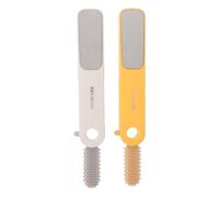 TOYZFRIENDY 2 Pièces Lot de 2 Râpes à Pieds Blanches et Jaunes Meuleuse à Pied Exfoliante pour Éliminer Peaux Mortes Lime à Callosités Outil de Pédicure Secs et Mouillés Brosse Nettoyante pour