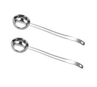 TOYZFRIENDY 2 Pièces Louche Acier Inoxydable pour Sauce et Soupe avec Double Bec Verseur Manche Long Ergonomique Ustensile de Cuisine Résistant et Facile à Nettoyer