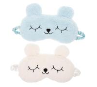 TOYZFRIENDY 2 Pièces Masque de Sommeil Mignon Lapin Peluche Cache Yeux Doux pour Bandeau Yeux Confortable Bloquant la Lumière pour Voyage et