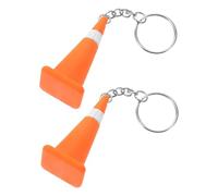 TOYZFRIENDY 2 Pièces Miniature Construction Cone Keychain Detailed Road Safety Charm For Keys Bags Car Decoration Unique Party Favor For Boys And