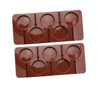 TOYZFRIENDY 2 pièces Moule Silicone Bonbons Moules Ronds pour Sucettes Chocolat DIY Flexible Antiadhésif Facile à Démouler pour Pâtisserie Maison et Professionnelle
