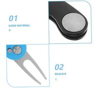 TOYZFRIENDY 2 Pièces Outil de Réparation de Balle Pliable Aluminium avec Marqueur Magnétique pour Golfeurs Fourche Robuste à Ressort Inoxydable Portable et Pratique pour Entretien du