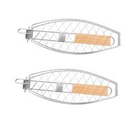 TOYZFRIENDY 2 pièces Panier Barbecue Poisson Pliable Acier Inoxydable Panier Grill Multi-Usage Détachable pour Barbecue Extérieur Camping Réunions Familiales