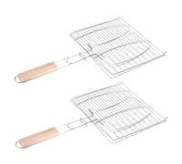 TOYZFRIENDY 2 pièces Panier Grill Double pour Barbecue avec Clip Maille Résistant pour Viande Poisson et Légumes Accessoires Camping et Pique-Extérieur