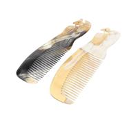 TOYZFRIENDY 2 pièces Peigne de Massage en Corne Naturelle Modèle Phénix Antistatique et Artisanal Lot pour Femmes Soin Du Chevelu et Acupuncture Couleur Aléatoire Couleur Aléatoire