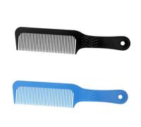 TOYZFRIENDY 2 Pièces Peigne Plat Plastique Peigne Coiffure Hommes Portable Stimulation et Démêlage Doux pour Usage Maison et Salon Motifs Poignée Aléatoires Noir et Bleu