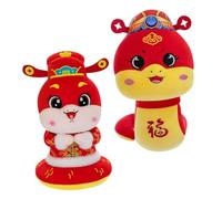 TOYZFRIENDY 2 Pièces Peluche Serpent Chinois et Zodiac Doux et Décor de Nouvel an Chinois pour Mascotte Câline pour Fête du Printemps