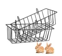 TOYZFRIENDY 2 Pièces Porte Foin Lapin Suspendu Noir Râtelier Gaspillage Compatible Cage Distributeur Pratique pour Petits Animaux