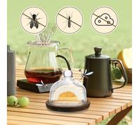 TOYZFRIENDY 2 pièces Présentoir à gâteau en bois d'acacia avec couvercle en verre lot de plateaux dessert élégants avec couvercle plateau compact pour beurre pâtisseries et fruits support de