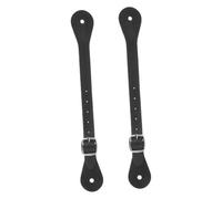 TOYZFRIENDY 2 pièces Sangles Éperons Réglables Cuir Véritable Noir Accessoires Équitation pour Hommes Confort et Sécurité pour Western Lot