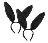 TOYZFRIENDY 2 pièces Serre-tête Oreilles de Lapin Noir Satiné Bandeau Cosplay Élégant pour Fête et Banquet Accessoire Costume
