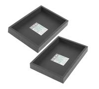 TOYZFRIENDY 2 pièces Soucoupe Pot Fleurs Rectangulaire Plateau Bac Fleur Profond Résine Trempée Base pour Plantes Intérieur Extérieur Support Pratique Anti-débordement pour Jardinières et