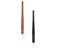 TOYZFRIENDY 2 pièces Stylo Plume Verre et Bois Stylo à Plume Trempée pour Calligraphie Écriture Signature Apprendre Calligraphie avec Design Pratique