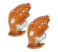 TOYZFRIENDY 2 Pièces Toilet Bowl Bolt Covers Porcelain Carp Design Decorative Screw Caps for Bathroom Artistic Replacement Parts