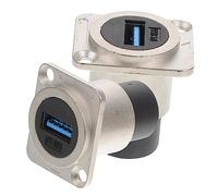 TOYZFRIENDY 2 pièces USB Coupler Zinc Alloy Panel Mount Connector USB Socket Compatible with Computer and External Devices