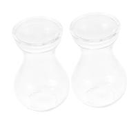 TOYZFRIENDY 2 pièces Vase Verre Cylindrique Transparent Décor Simple pour Fleurs et Plantes Hydroponiques Récipient Créatif Compact pour Bureau et Maison