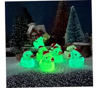TOYZFRIENDY 24pièces Mini Canards Résine Lumineuse Décorations De Noël Colorées Figurines Miniatures Résistantes pour Micro-Paysage Festive