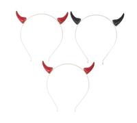 TOYZFRIENDY 3 Pièces Bandeau Halloween Cornes de Diable Accessoire Déguisement Cosplay Fête Fête Danniversaire Matériaux Soignés Adapté Soirées Bar Danse Concert