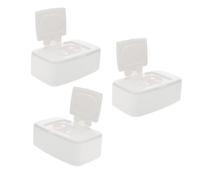 TOYZFRIENDY 3 pièces Boîte Distributrice Lingettes Humides à Bouton Rangement Pratique avec Couvercle Support Multifonction pour Lingettes et Mouchoirs Design Moderne pour Maison et Bureau