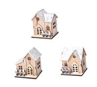 TOYZFRIENDY 3 Pièces Décorations de Noël Lumineux Maison de Village de Noël Décoratif Compact