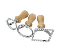 TOYZFRIENDY 3 pièces Emporte Acier Inoxydable avec Manche Moules à Biscuits Embossés Rond et Carré Accessoires pour Pâtisserie Fondant Gâteaux et Décoration