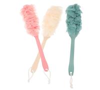 TOYZFRIENDY 3 pièces Houppette Manche Longue Épaisse et Souple Épurateur Peau pour Corps Dos Éponge Fleur de Bain Shower Ball Mix Couleurs
